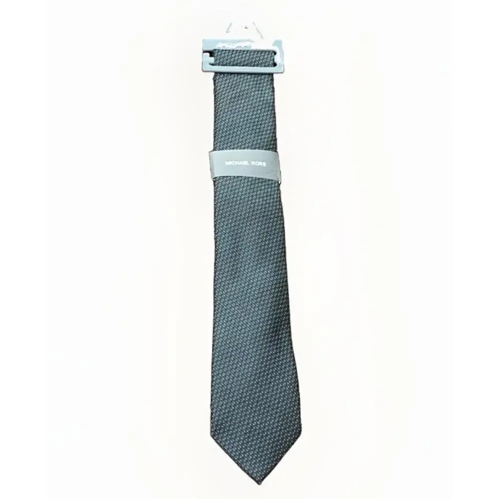 Michael Kors Men's Classic Woven Necktie - Charcoal / Black Geometric NWT